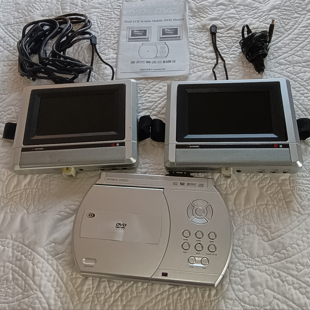 Vintage Venturer PVS 1960 Portable Dual Screen Car DVD Player